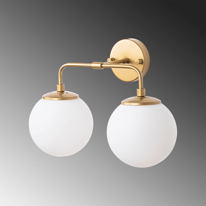 Opviq Horn - 12210 Lámpara de pared dorada con tapa de cristal Opviq Horn - 12210 Lámpara de pared dorada con tapa de cristal